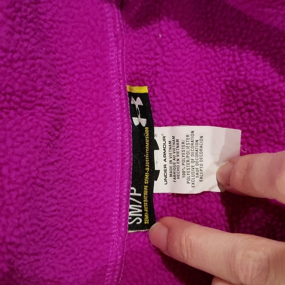 Under Armour Pink/ Purple Cold Gear Fleece Zip Pullover Small - Picture 6 of 9